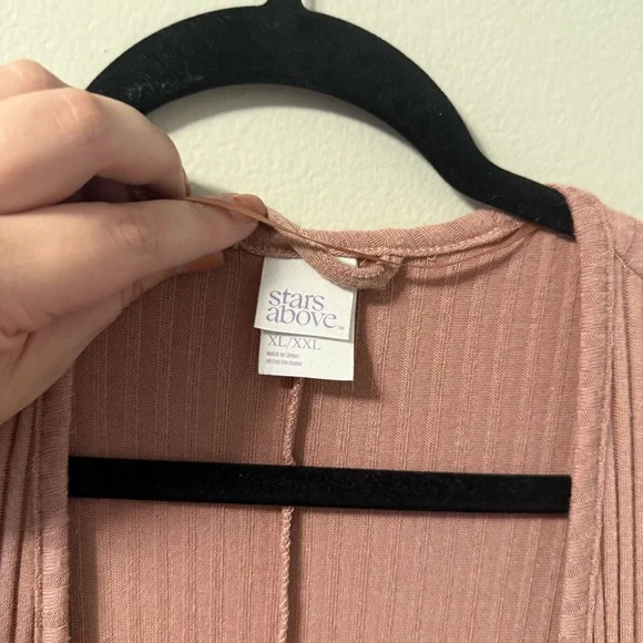 Stars Above Pink Ribbed Robe - Picture 4 of 5